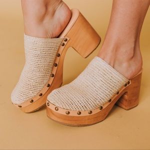 NWT- Free People Claudia Crochet Clogs